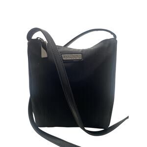 Vintage Donna Karan NY Leather/Rayon Small Shoulder Bag Lightweight